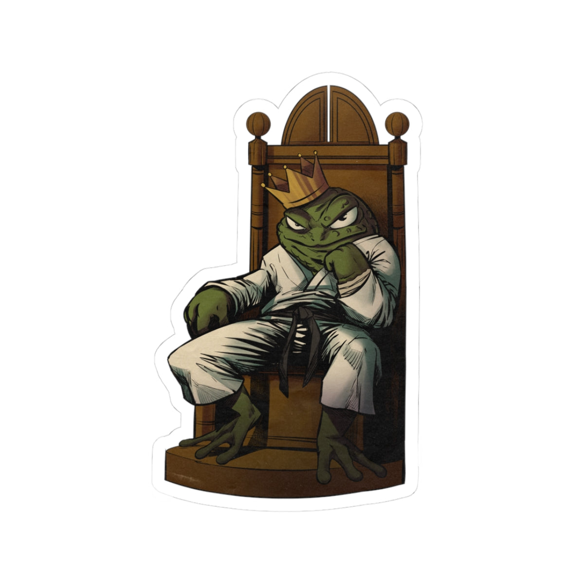 Crowned and Dangerous - BJJ Toad Throne Sticker 🐸👑