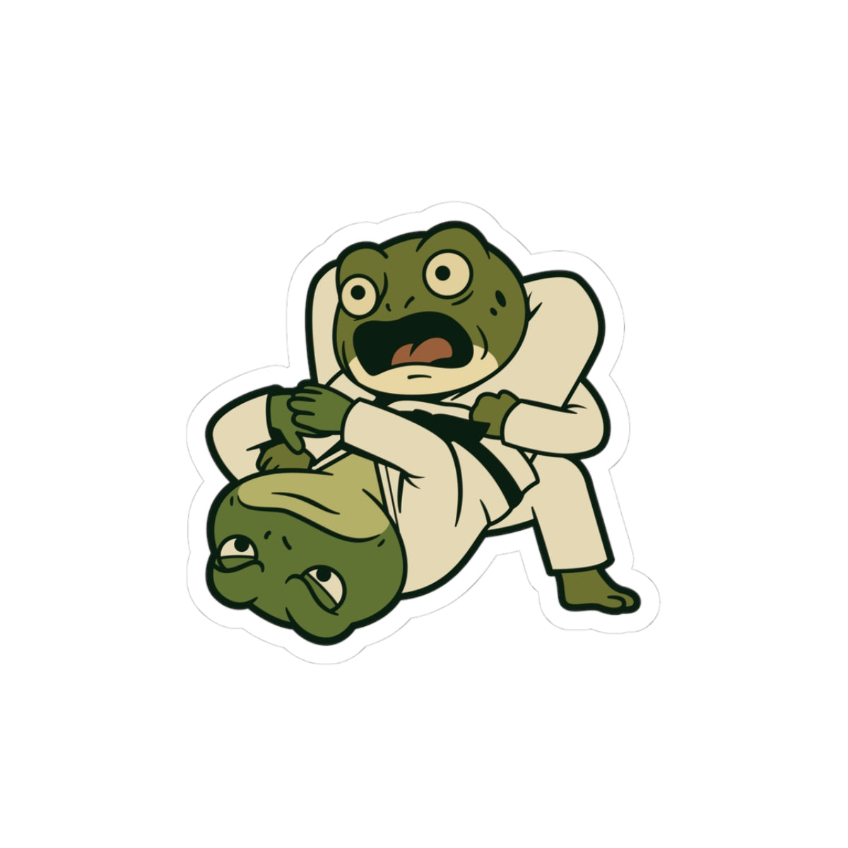 Triangle Croak - BJJ Triangle Choke Toad Sticker 🐸🥋
