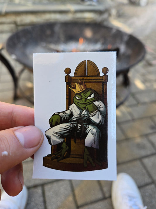 Crowned and Dangerous - BJJ Toad Throne Sticker 🐸👑