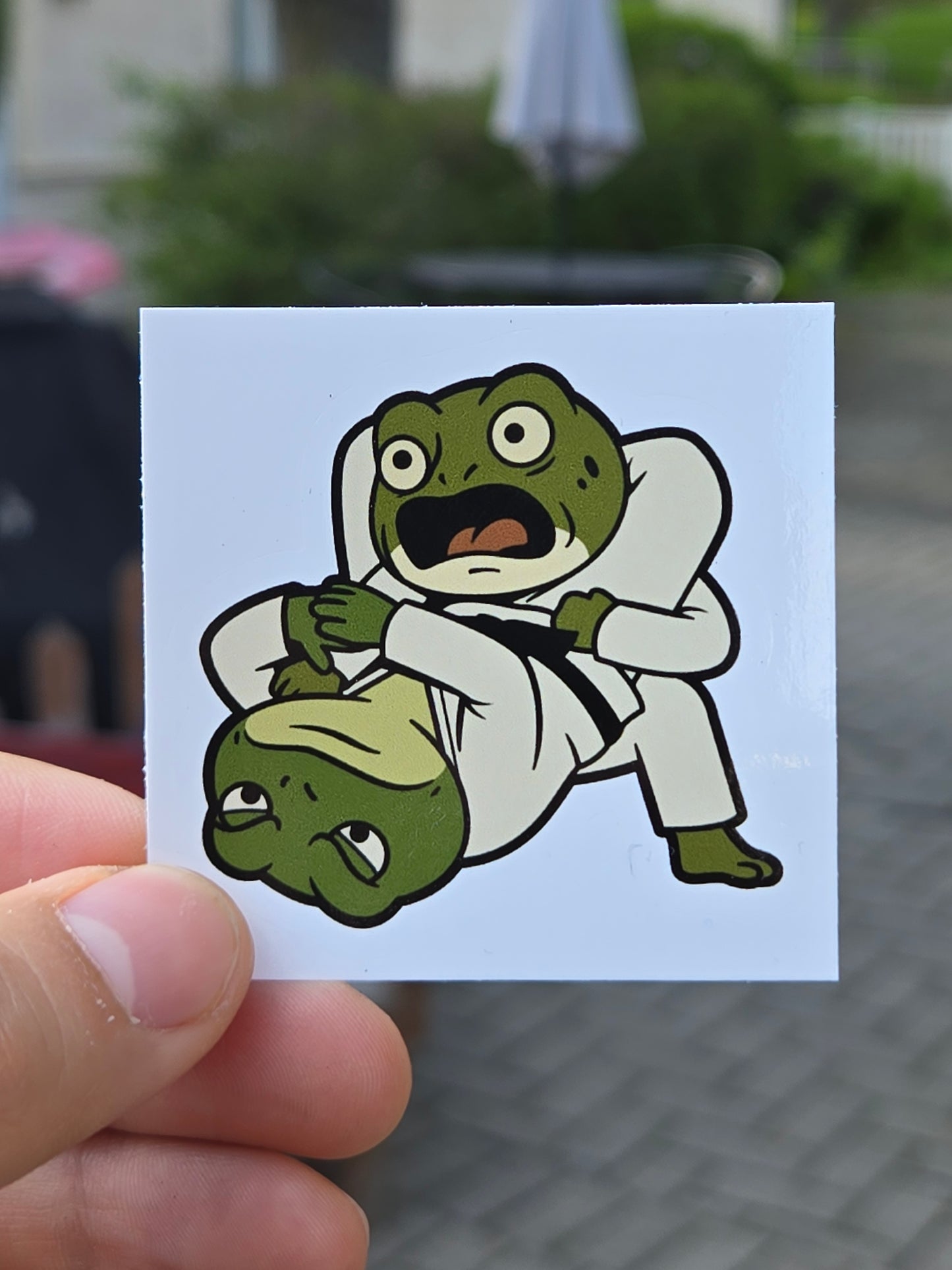 Triangle Croak - BJJ Triangle Choke Toad Sticker 🐸🥋